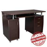 Techni Mobili RTA-4985-CH36 Complete Workstation Computer Desk with Storage, Chocolate